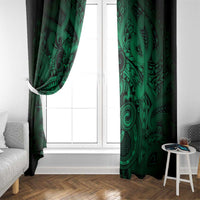 Aotearoa Maori Hei Tiki Window Curtain Kakariki Kowhaiwhai Puhoro Motif LT9 - Polynesian Pride
