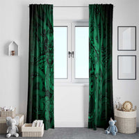 Aotearoa Maori Hei Tiki Window Curtain Kakariki Kowhaiwhai Puhoro Motif LT9 - Polynesian Pride