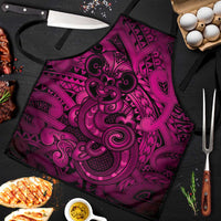 Aotearoa Maori Hei Tiki Apron Mawhero Kowhaiwhai Puhoro Motif LT9 Pink - Polynesian Pride