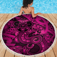 Aotearoa Maori Hei Tiki Beach Blanket Mawhero Kowhaiwhai Puhoro Motif LT9 - Polynesian Pride