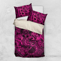 Aotearoa Maori Hei Tiki Bedding Set Mawhero Kowhaiwhai Puhoro Motif LT9 US Twin 172cm x 218cm Pink - Polynesian Pride