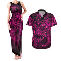 Aotearoa Maori Hei Tiki Couples Matching Tank Maxi Dress and Hawaiian Shirt Mawhero Kowhaiwhai Puhoro Motif