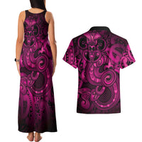 Aotearoa Maori Hei Tiki Couples Matching Tank Maxi Dress and Hawaiian Shirt Mawhero Kowhaiwhai Puhoro Motif