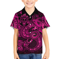 Aotearoa Maori Hei Tiki Family Matching Mermaid Dress and Hawaiian Shirt Mawhero Kowhaiwhai Puhoro Motif