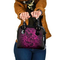 Aotearoa Maori Hei Tiki Shoulder Handbag Mawhero Kowhaiwhai Puhoro Motif LT9 One Size Pink - Polynesian Pride