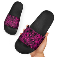 Aotearoa Maori Hei Tiki Slide Sandals Mawhero Kowhaiwhai Puhoro Motif