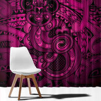 Aotearoa Maori Hei Tiki Window Curtain Mawhero Kowhaiwhai Puhoro Motif