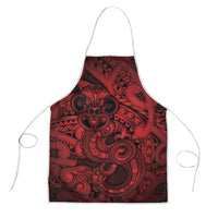 Aotearoa Maori Hei Tiki Apron Whero Kowhaiwhai Puhoro Motif LT9 Red - Polynesian Pride