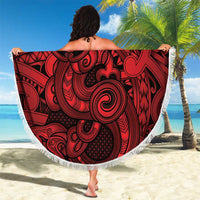 Aotearoa Maori Hei Tiki Beach Blanket Whero Kowhaiwhai Puhoro Motif LT9 - Polynesian Pride