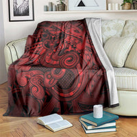 Aotearoa Maori Hei Tiki Blanket Whero Kowhaiwhai Puhoro Motif LT9 Red - Polynesian Pride