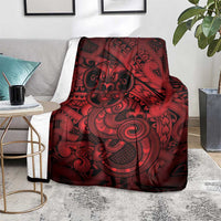 Aotearoa Maori Hei Tiki Blanket Whero Kowhaiwhai Puhoro Motif LT9 - Polynesian Pride