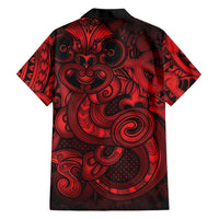 Aotearoa Maori Hei Tiki Family Matching Off Shoulder Maxi Dress and Hawaiian Shirt Whero Kowhaiwhai Puhoro Motif