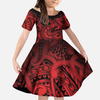 Aotearoa Maori Hei Tiki Family Matching Tank Maxi Dress and Hawaiian Shirt Whero Kowhaiwhai Puhoro Motif