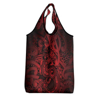 Aotearoa Maori Hei Tiki Grocery Bag Whero Kowhaiwhai Puhoro Motif LT9 - Polynesian Pride
