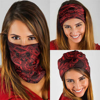 Aotearoa Maori Hei Tiki Neck Gaiter Whero Kowhaiwhai Puhoro Motif