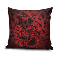 Aotearoa Maori Hei Tiki Pillow Cover Whero Kowhaiwhai Puhoro Motif LT9 Red - Polynesian Pride