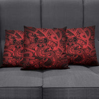 Aotearoa Maori Hei Tiki Pillow Cover Whero Kowhaiwhai Puhoro Motif LT9 - Polynesian Pride