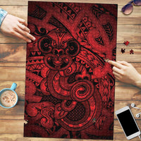 Aotearoa Maori Hei Tiki Puzzle Whero Kowhaiwhai Puhoro Motif LT9 Red - Polynesian Pride