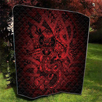 Aotearoa Maori Hei Tiki Quilt Whero Kowhaiwhai Puhoro Motif LT9 - Polynesian Pride