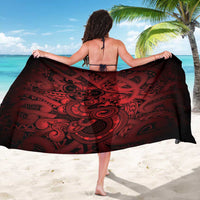 Aotearoa Maori Hei Tiki Sarong Whero Kowhaiwhai Puhoro Motif LT9 - Polynesian Pride