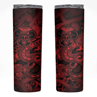 Aotearoa Maori Hei Tiki Skinny Tumbler Whero Kowhaiwhai Puhoro Motif