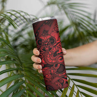 Aotearoa Maori Hei Tiki Skinny Tumbler Whero Kowhaiwhai Puhoro Motif