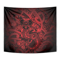 Aotearoa Maori Hei Tiki Tapestry Whero Kowhaiwhai Puhoro Motif LT9 - Polynesian Pride