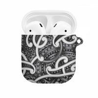 Aotearoa Maori Kowhaiwhai AirPods Case Kiwikiwi Puhoro and Patiki LT9 Grey - Polynesian Pride