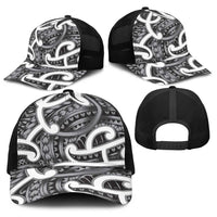 Aotearoa Maori Kowhaiwhai Baseball Net Cap Kiwikiwi Puhoro and Patiki LT9 - Polynesian Pride