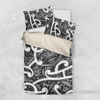 Aotearoa Maori Kowhaiwhai Bedding Set Kiwikiwi Puhoro and Patiki LT9 US Twin 172cm x 218cm Grey - Polynesian Pride