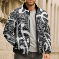 Aotearoa Maori Kowhaiwhai Bomber Puffer Jacket Kiwikiwi Puhoro and Patiki