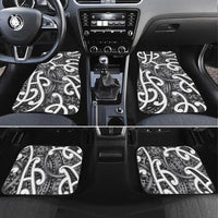 Aotearoa Maori Kowhaiwhai Car Mats Kiwikiwi Puhoro and Patiki LT9 Set 4pcs Grey - Polynesian Pride