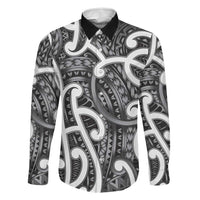 Aotearoa Maori Kowhaiwhai Family Matching Off The Shoulder Long Sleeve Dress and Hawaiian Shirt Kiwikiwi Puhoro and Patiki