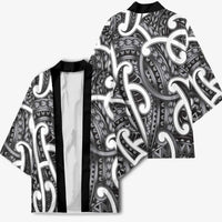 Aotearoa Maori Kowhaiwhai Kimono Kiwikiwi Puhoro and Patiki LT9 - Polynesian Pride