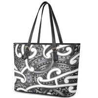 Aotearoa Maori Kowhaiwhai Leather Tote Bag Kiwikiwi Puhoro and Patiki LT9 - Polynesian Pride