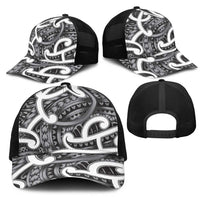 Aotearoa Maori Kowhaiwhai Mesh Trucker Cap Kiwikiwi Puhoro and Patiki LT9 - Polynesian Pride