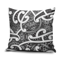 Aotearoa Maori Kowhaiwhai Pillow Cover Kiwikiwi Puhoro and Patiki LT9 Grey - Polynesian Pride