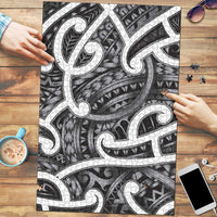Aotearoa Maori Kowhaiwhai Puzzle Kiwikiwi Puhoro and Patiki LT9 Grey - Polynesian Pride