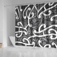 Aotearoa Maori Kowhaiwhai Shower Curtain Kiwikiwi Puhoro and Patiki LT9 - Polynesian Pride