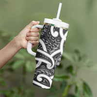 Aotearoa Maori Kowhaiwhai Tumbler With Handle Kiwikiwi Puhoro and Patiki LT9 - Polynesian Pride