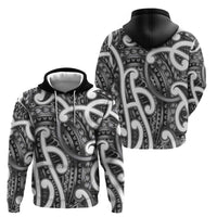 Aotearoa Maori Kowhaiwhai Zip Hoodie Kiwikiwi Puhoro and Patiki LT9 - Polynesian Pride