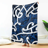 Aotearoa Maori Kowhaiwhai Blanket Kikorangi Puhoro and Patiki LT9 - Polynesian Pride