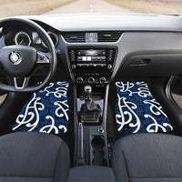 Aotearoa Maori Kowhaiwhai Car Mats Kikorangi Puhoro and Patiki LT9 Set 2pcs - Front Blue - Polynesian Pride