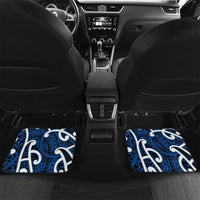 Aotearoa Maori Kowhaiwhai Car Mats Kikorangi Puhoro and Patiki LT9 Set 2pcs - Back Blue - Polynesian Pride