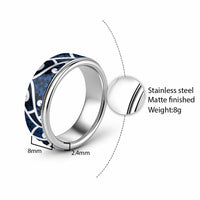 Aotearoa Maori Kowhaiwhai Classic Ring Kikorangi Puhoro and Patiki LT9 - Polynesian Pride