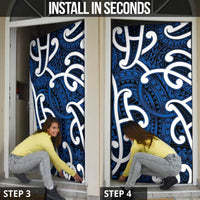 Aotearoa Maori Kowhaiwhai Door Cover Kikorangi Puhoro and Patiki LT9 - Polynesian Pride