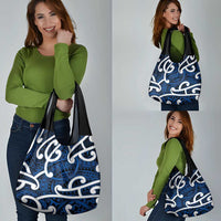 Aotearoa Maori Kowhaiwhai Grocery Bag Kikorangi Puhoro and Patiki LT9 - Polynesian Pride