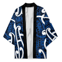 Aotearoa Maori Kowhaiwhai Kimono Kikorangi Puhoro and Patiki LT9 Unisex Blue - Polynesian Pride