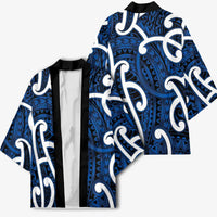 Aotearoa Maori Kowhaiwhai Kimono Kikorangi Puhoro and Patiki LT9 - Polynesian Pride