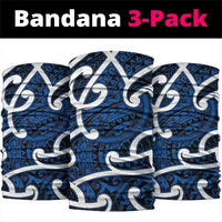 Aotearoa Maori Kowhaiwhai Neck Gaiter Kikorangi Puhoro and Patiki LT9 package One Size: 25*50cm Blue - Polynesian Pride